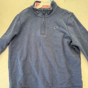 Vineyard Vines kids Heathered Blue quarter-zip Sweater